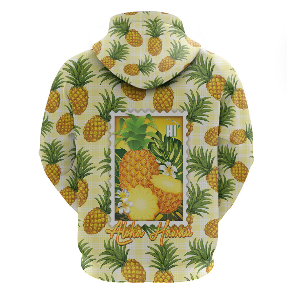 Aloha Hawaii Hala Kahiki Palaka Motifs Hoodie Hawaiian Pineapple Stylized Stamp LT14 - Polynesian Pride