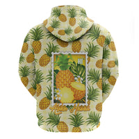Aloha Hawaii Hala Kahiki Palaka Motifs Hoodie Hawaiian Pineapple Stylized Stamp LT14 - Polynesian Pride