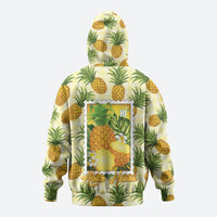 Aloha Hawaii Hala Kahiki Palaka Motifs Hoodie Hawaiian Pineapple Stylized Stamp LT14 - Polynesian Pride