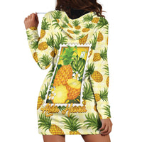 Aloha Hawaii Hala Kahiki Palaka Motifs Hoodie Dress Hawaiian Pineapple Stylized Stamp LT14 - Polynesian Pride