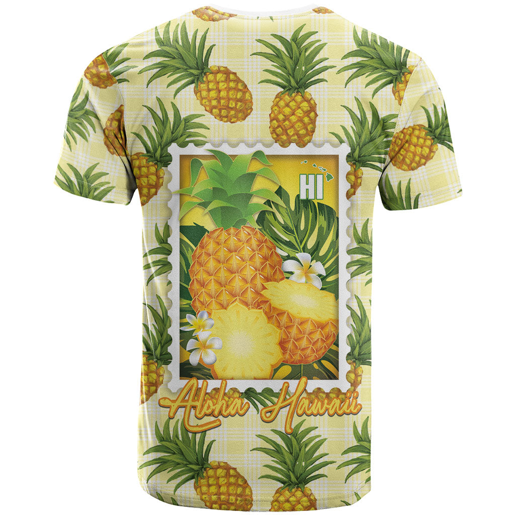 Aloha Hawaii Hala Kahiki Palaka Motifs T Shirt Hawaiian Pineapple Stylized Stamp LT14 - Polynesian Pride