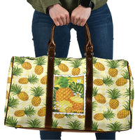 Aloha Hawaii Hala Kahiki Palaka Motifs Travel Bag Hawaiian Pineapple Stylized Stamp LT14 Yellow - Polynesian Pride