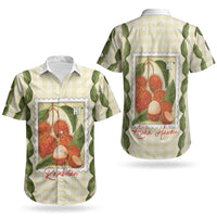 Aloha Hawaii Rambutan Palaka Motifs Couples Matching Mermaid Dress and Hawaiian Shirt Hawaiian Fruit Stylized Stamp LT14 - Polynesian Pride
