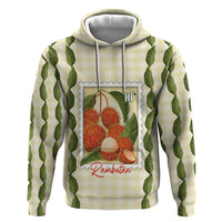 Aloha Hawaii Rambutan Palaka Motifs Hoodie Hawaiian Fruit Stylized Stamp LT14 Pullover Hoodie Yellow - Polynesian Pride