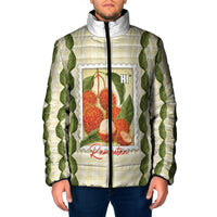 Aloha Hawaii Rambutan Palaka Motifs Padded Jacket Hawaiian Fruit Stylized Stamp