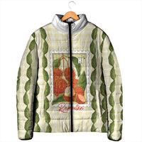 Aloha Hawaii Rambutan Palaka Motifs Padded Jacket Hawaiian Fruit Stylized Stamp