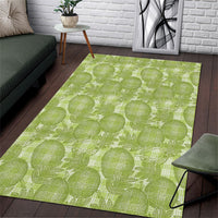 Omaomao Hawaii Breadfruit Palaka Motifs Area Rug LT14 Green - Polynesian Pride