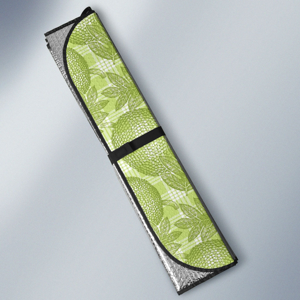 Omaomao Hawaii Breadfruit Palaka Motifs Auto Sun Shade LT14 - Polynesian Pride