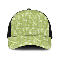 Omaomao Hawaii Breadfruit Palaka Motifs Baseball Net Cap LT14 One Size Black Green - Polynesian Pride