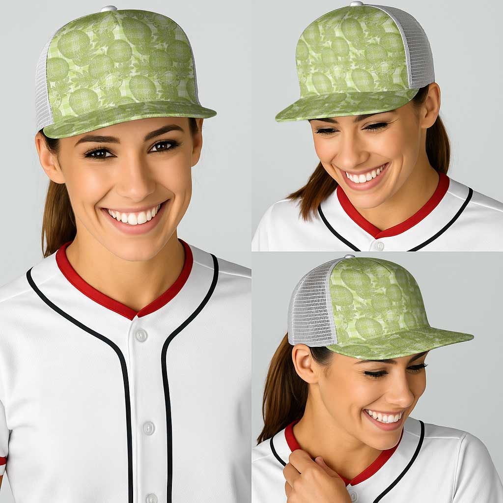 Omaomao Hawaii Breadfruit Palaka Motifs Baseball Net Cap LT14 - Polynesian Pride
