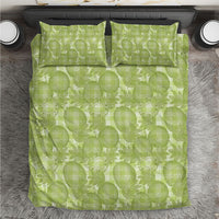 Omaomao Hawaii Breadfruit Palaka Motifs Bedding Set LT14 Green - Polynesian Pride