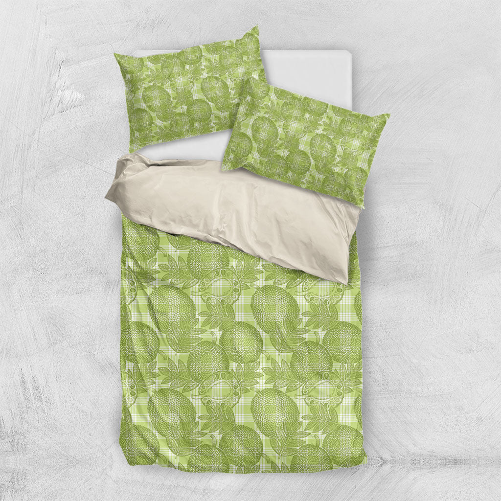 Omaomao Hawaii Breadfruit Palaka Motifs Bedding Set LT14 US Twin 172cm x 218cm Green - Polynesian Pride