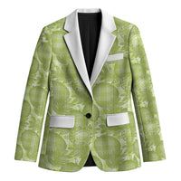 Omaomao Hawaii Breadfruit Palaka Motifs Blazer LT14 Unisex Green - Polynesian Pride