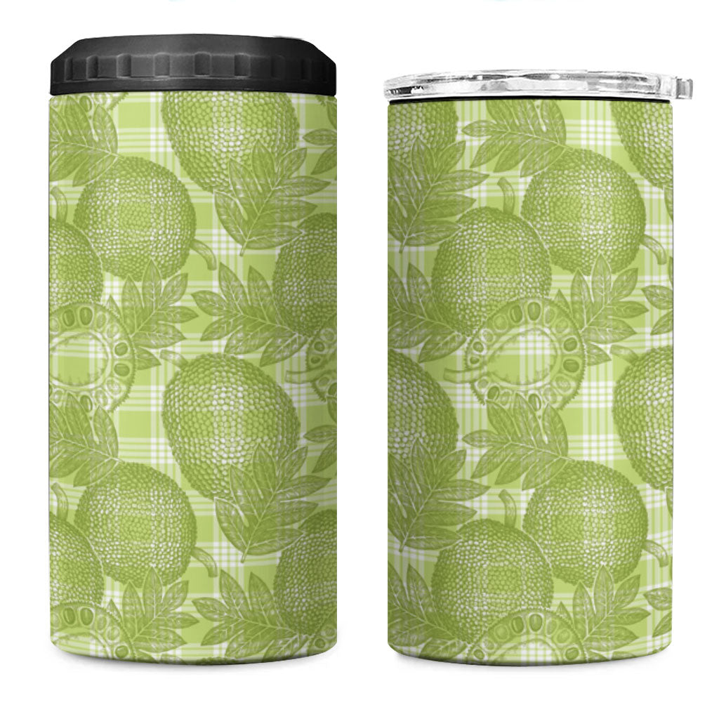 Omaomao Hawaii Breadfruit Palaka Motifs 4 in 1 Can Cooler Tumbler