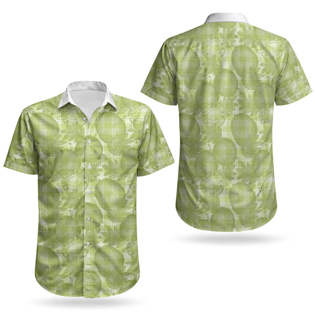 Omaomao Hawaii Breadfruit Palaka Motifs Couples Matching Puletasi and Hawaiian Shirt LT14 - Polynesian Pride