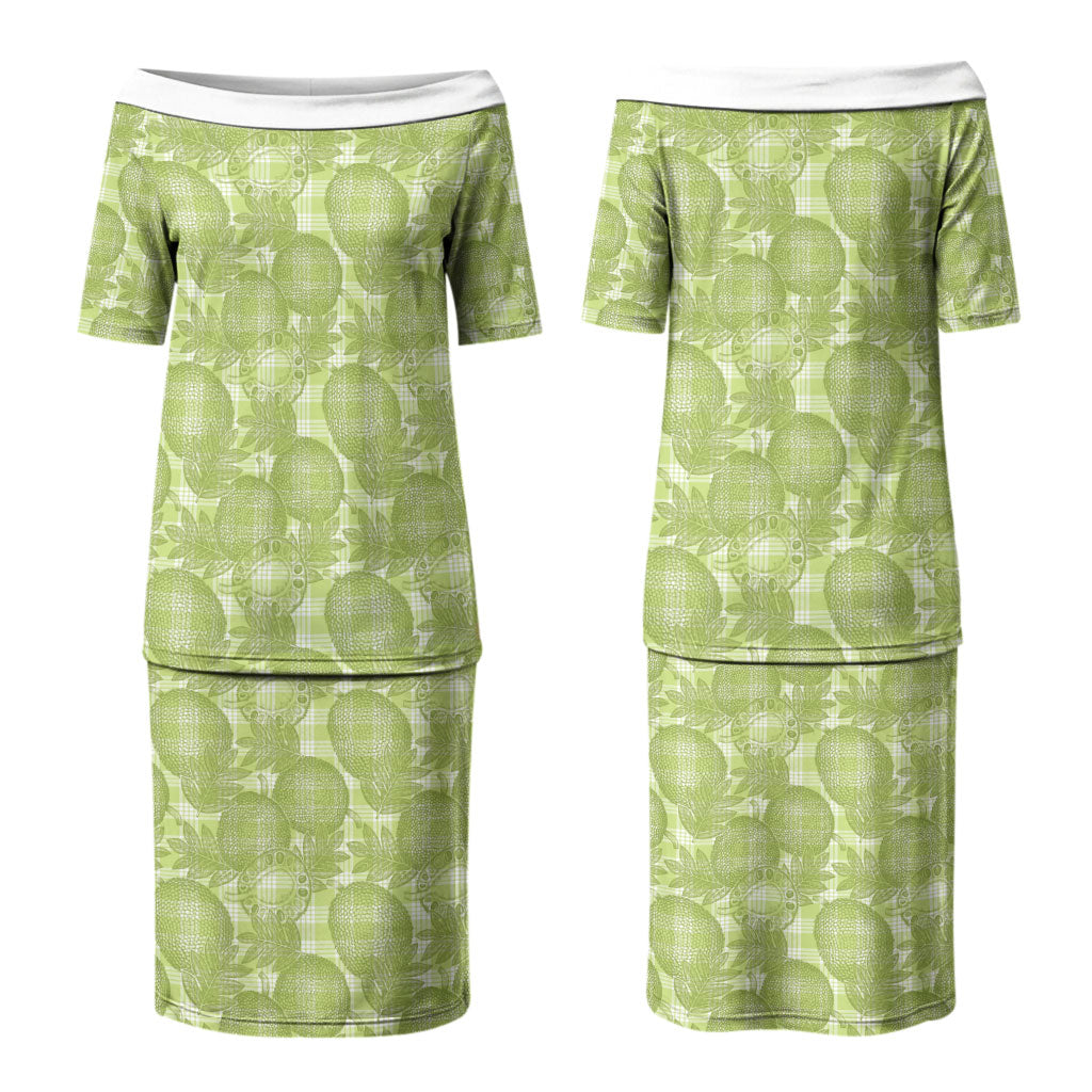 Omaomao Hawaii Breadfruit Palaka Motifs Couples Matching Puletasi and Hawaiian Shirt LT14 - Polynesian Pride