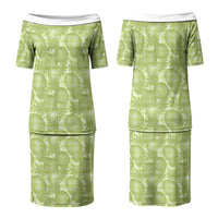 Omaomao Hawaii Breadfruit Palaka Motifs Couples Matching Puletasi and Hawaiian Shirt LT14 - Polynesian Pride