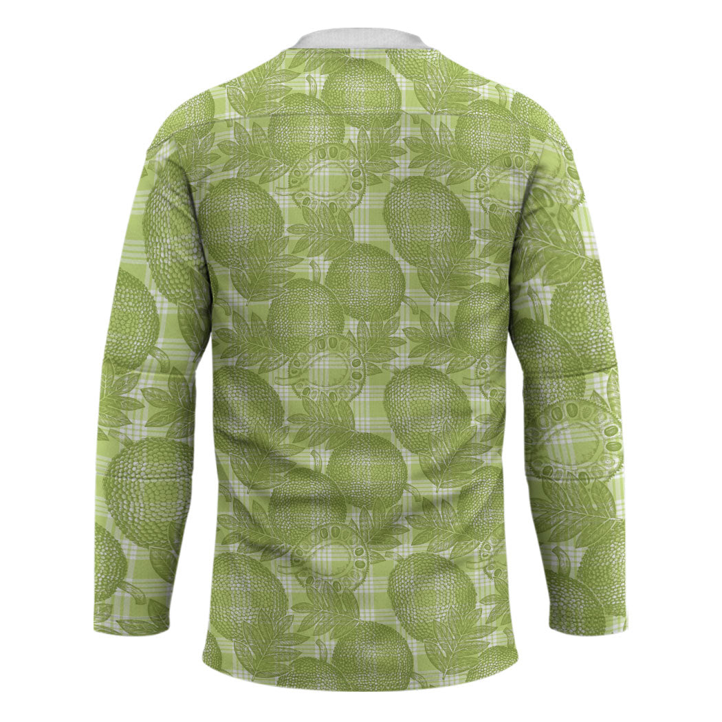 Omaomao Hawaii Breadfruit Palaka Motifs Hockey Jersey LT14 - Polynesian Pride