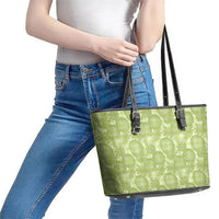 Omaomao Hawaii Breadfruit Palaka Motifs Leather Tote Bag LT14 - Polynesian Pride
