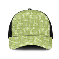 Omaomao Hawaii Breadfruit Palaka Motifs Mesh Trucker Cap LT14 One Size Black Green - Polynesian Pride