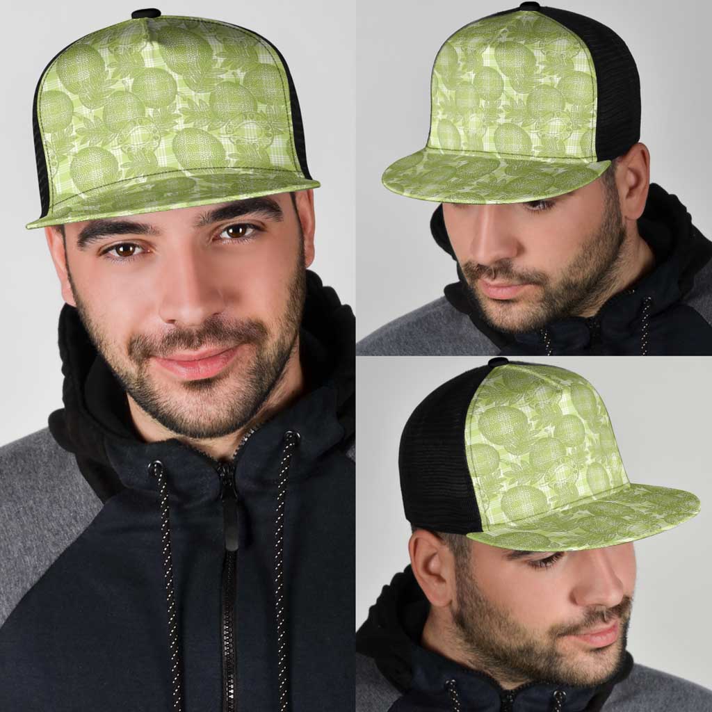 Omaomao Hawaii Breadfruit Palaka Motifs Mesh Trucker Cap LT14 - Polynesian Pride
