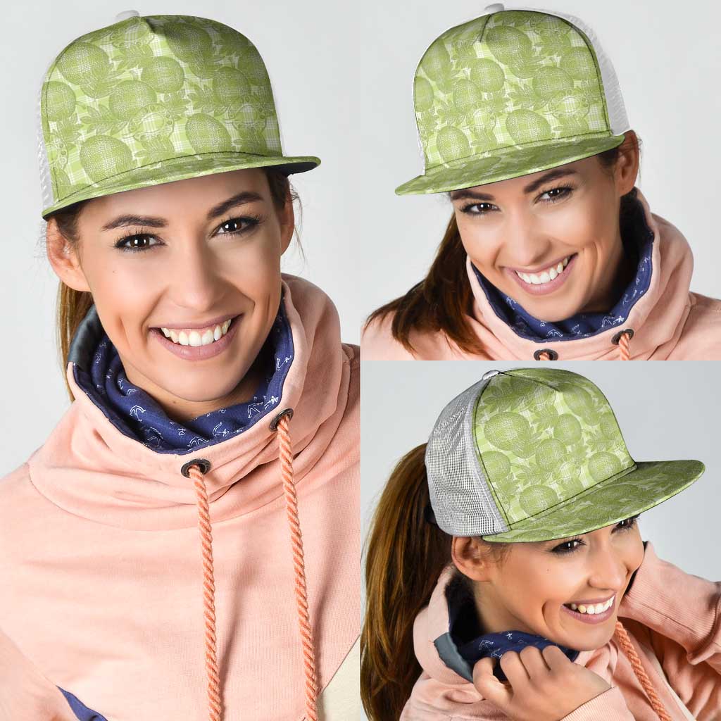 Omaomao Hawaii Breadfruit Palaka Motifs Mesh Trucker Cap LT14 - Polynesian Pride
