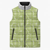 Omaomao Hawaii Breadfruit Palaka Motifs Sleeveless Puffer Jacket LT14 Unisex Green - Polynesian Pride
