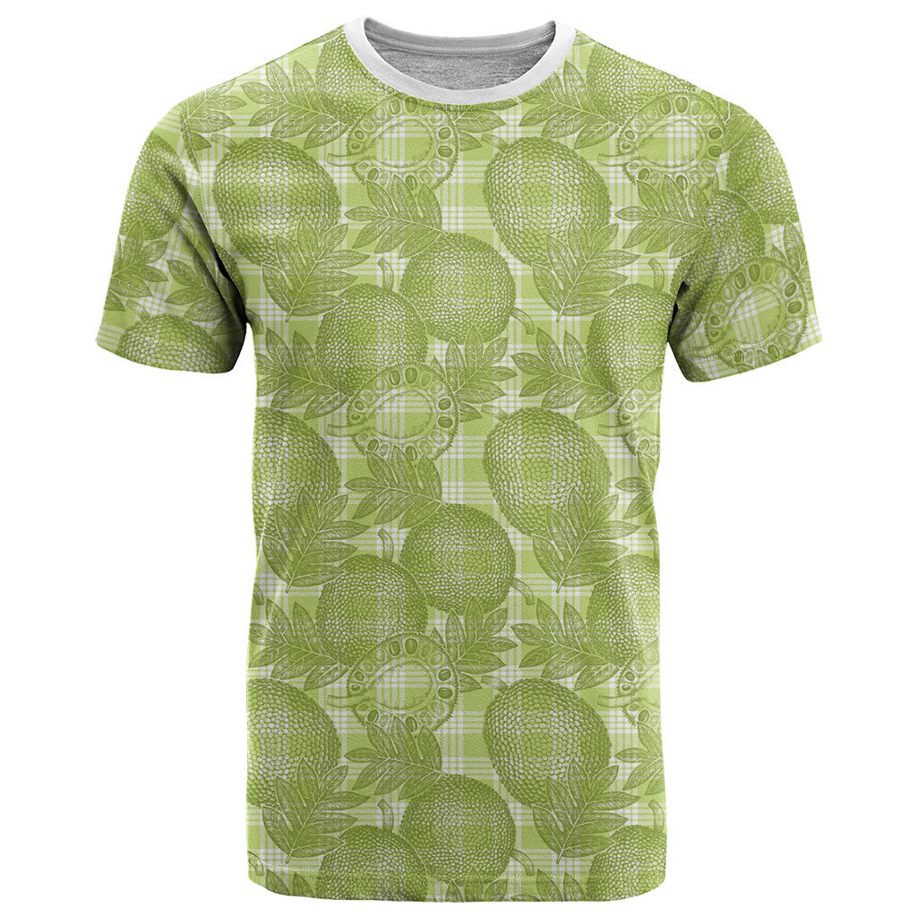 Omaomao Hawaii Breadfruit Palaka Motifs T Shirt LT14 Green - Polynesian Pride