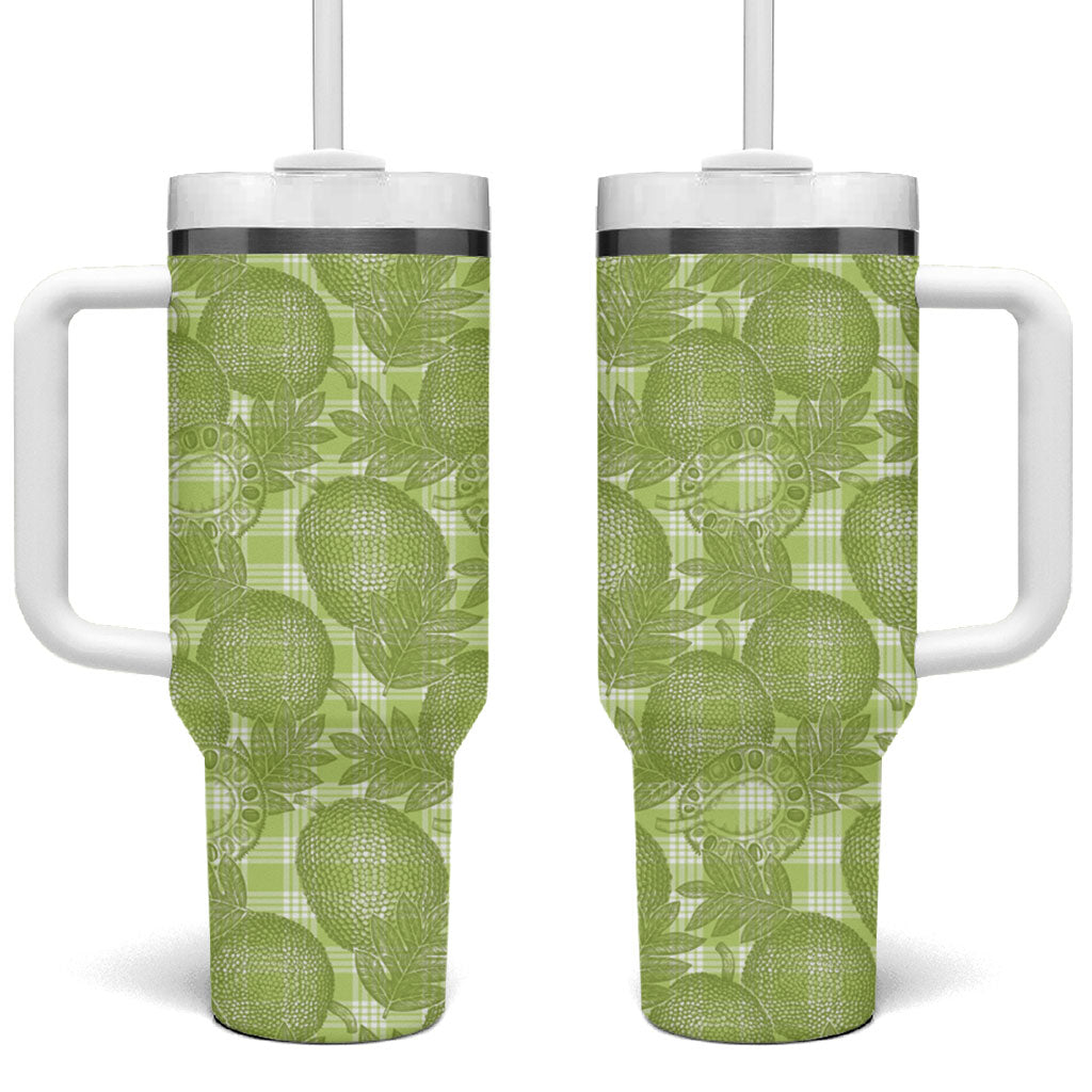 Omaomao Hawaii Breadfruit Palaka Motifs Tumbler With Handle