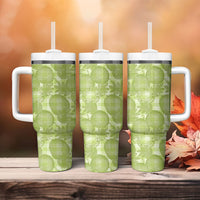 Omaomao Hawaii Breadfruit Palaka Motifs Tumbler With Handle LT14 - Polynesian Pride
