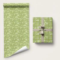 Omaomao Hawaii Breadfruit Palaka Motifs Wrapping Paper LT14 58" × 23" Green - Polynesian Pride