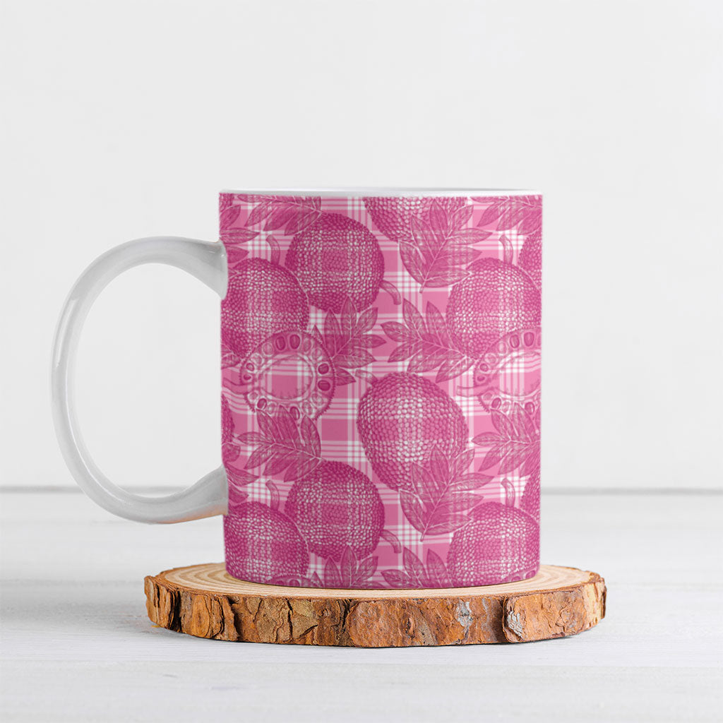 Alaka Hawaii Breadfruit Palaka Motifs Ceramic Mug