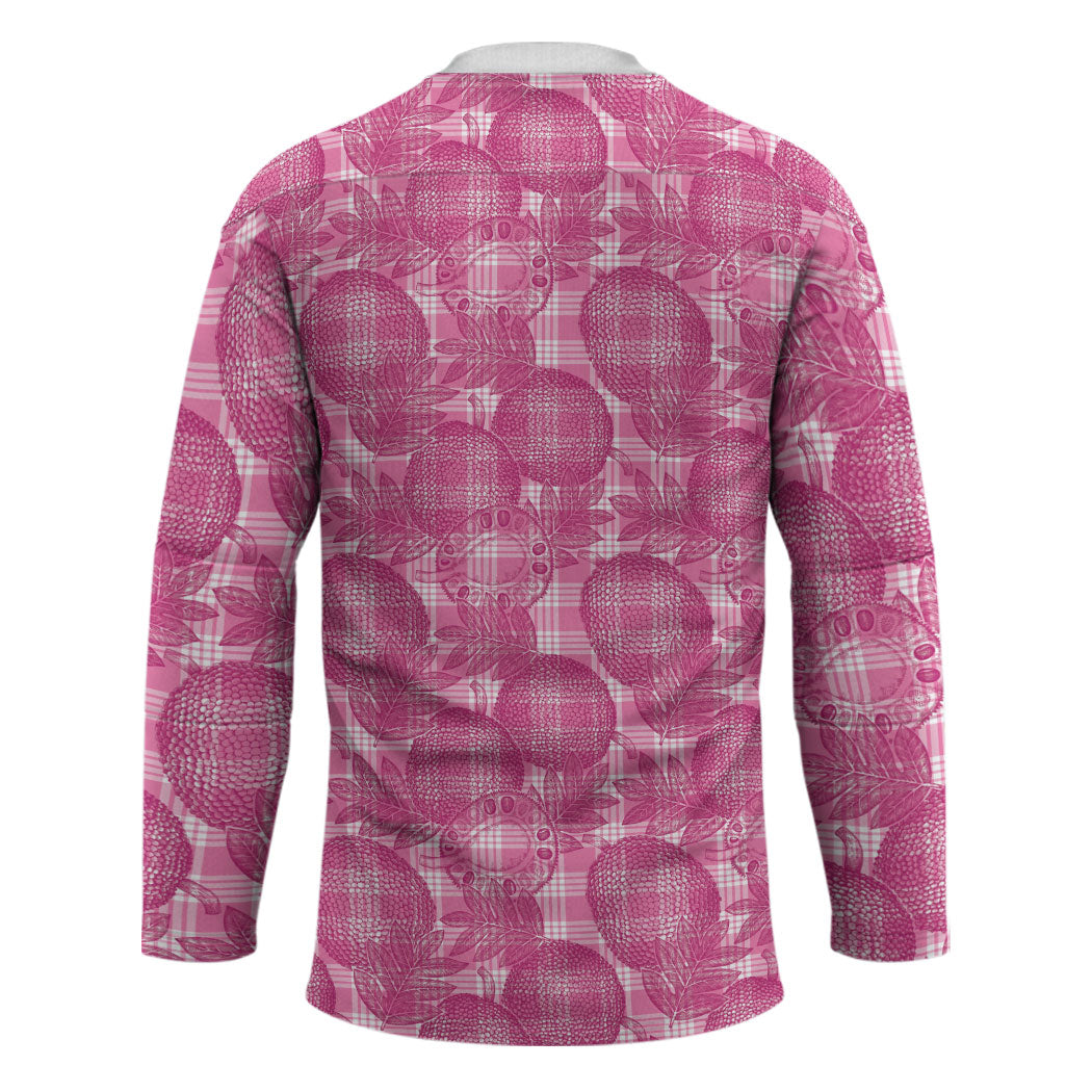 Alaka Hawaii Breadfruit Palaka Motifs Hockey Jersey LT14 - Polynesian Pride