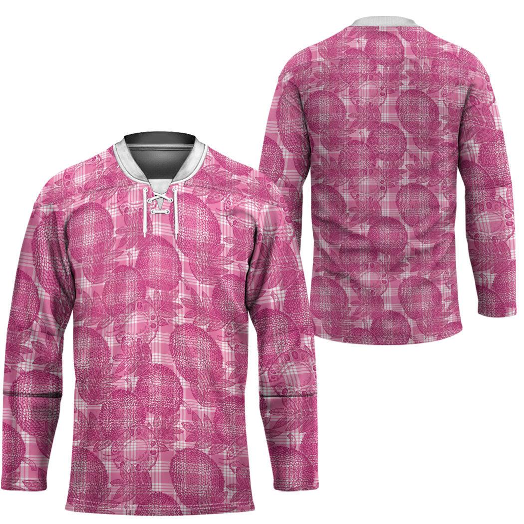 Alaka Hawaii Breadfruit Palaka Motifs Hockey Jersey LT14 - Polynesian Pride