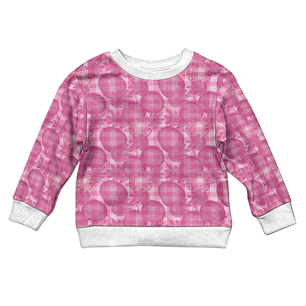Alaka Hawaii Breadfruit Palaka Motifs Kid Ugly Christmas Sweater LT14 Kid Pink - Polynesian Pride