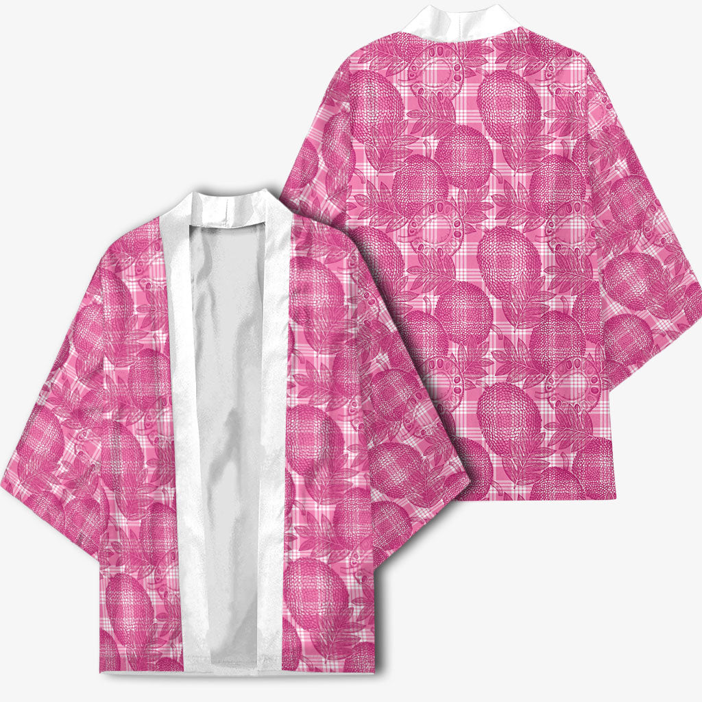 Alaka Hawaii Breadfruit Palaka Motifs Kimono LT14 - Polynesian Pride