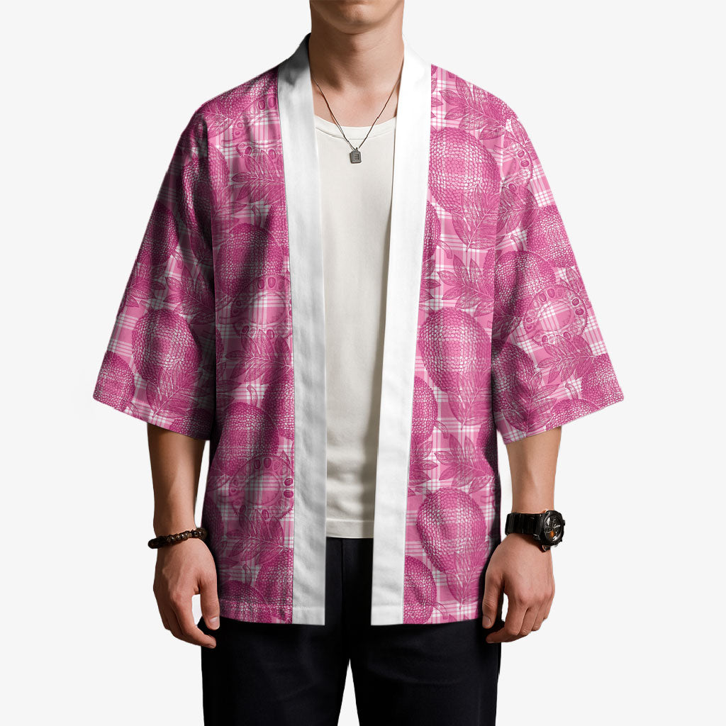 Alaka Hawaii Breadfruit Palaka Motifs Kimono LT14 - Polynesian Pride