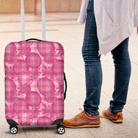 Alaka Hawaii Breadfruit Palaka Motifs Luggage Cover LT14 Pink - Polynesian Pride