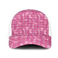 Alaka Hawaii Breadfruit Palaka Motifs Mesh Trucker Cap LT14 One Size White Pink - Polynesian Pride