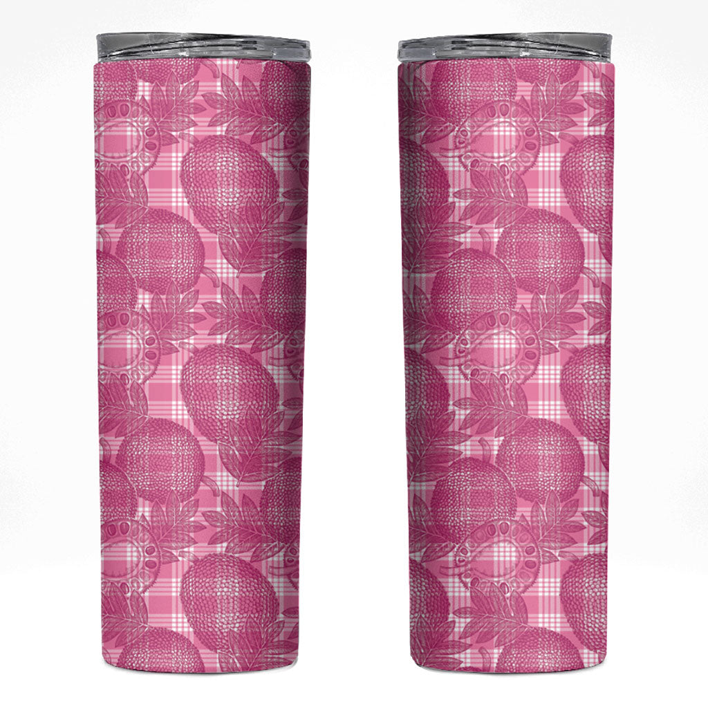 Alaka Hawaii Breadfruit Palaka Motifs Skinny Tumbler