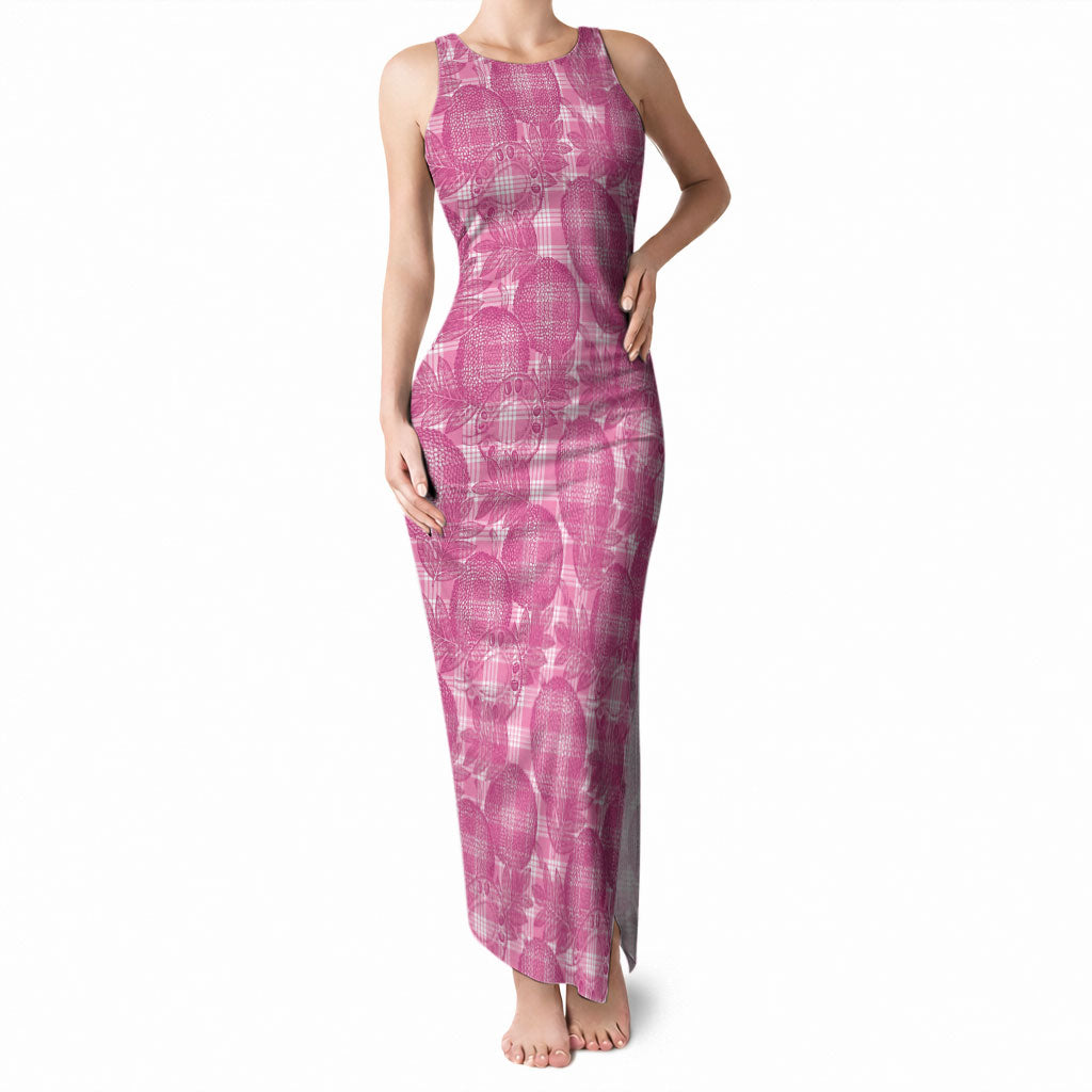 Alaka Hawaii Breadfruit Palaka Motifs Tank Maxi Dress