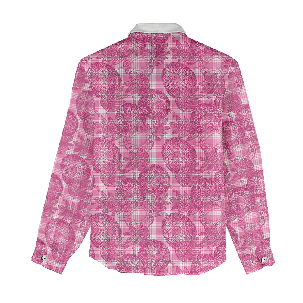 Alaka Hawaii Breadfruit Palaka Motifs Women Casual Shirt LT14 - Polynesian Pride