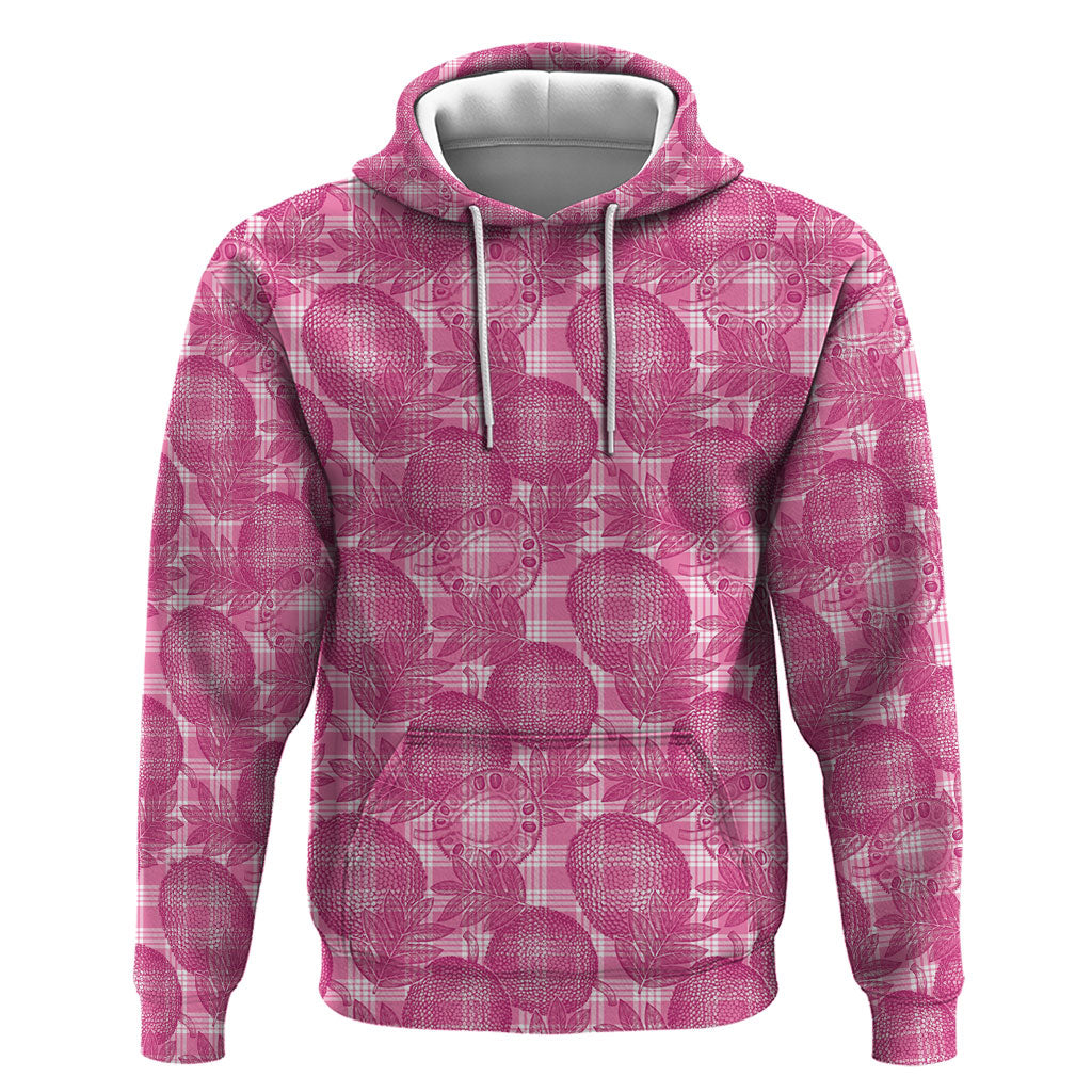 Alaka Hawaii Breadfruit Palaka Motifs Zip Hoodie LT14 Pullover Hoodie Pink - Polynesian Pride