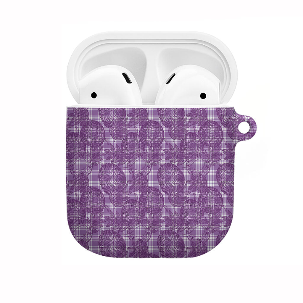 Poni Hawaii Breadfruit Palaka Motifs AirPods Case LT14 Purple - Polynesian Pride