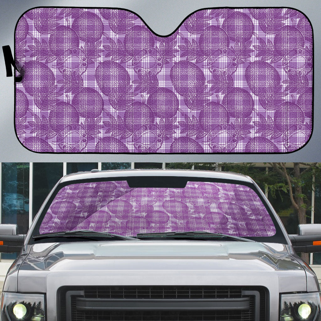 Poni Hawaii Breadfruit Palaka Motifs Auto Sun Shade