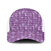 Poni Hawaii Breadfruit Palaka Motifs Baseball Net Cap LT14 One Size White Purple - Polynesian Pride