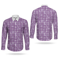 Poni Hawaii Breadfruit Palaka Motifs Couples Matching Off Shoulder Short Dress and Long Sleeve Button Shirt LT14 - Polynesian Pride