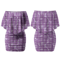 Poni Hawaii Breadfruit Palaka Motifs Couples Matching Off Shoulder Short Dress and Long Sleeve Button Shirt LT14 - Polynesian Pride
