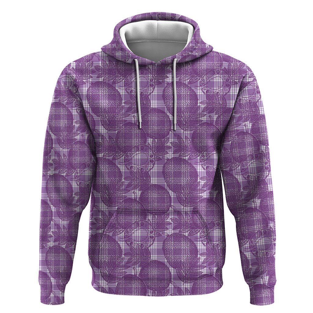 Poni Hawaii Breadfruit Palaka Motifs Hoodie LT14 Pullover Hoodie Purple - Polynesian Pride