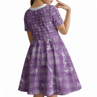 Poni Hawaii Breadfruit Palaka Motifs Kid Short Sleeve Dress LT14 - Polynesian Pride